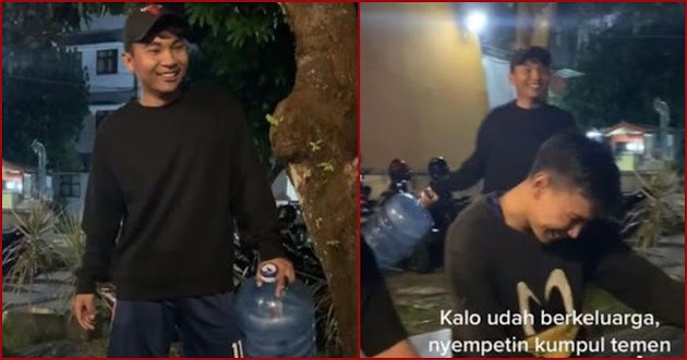 Takut Ketahuan Istri, Pria Ini Pura-Pura Beli Air Galon Demi Kumpul Bareng Teman