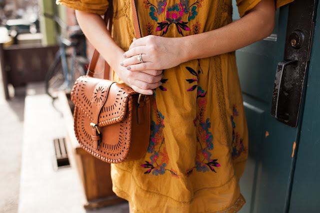 Mustard Embroidered Dress 