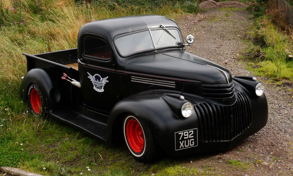 1946 Stepside Chevy 3 roof chop lowered all round Camaro front clip PAS