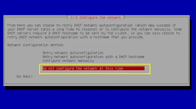 do not configure the network at this time.