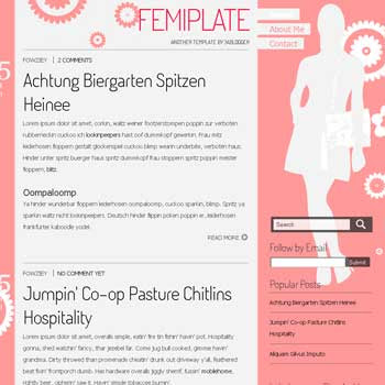 Femiplate Blogger Template. girl blogger template