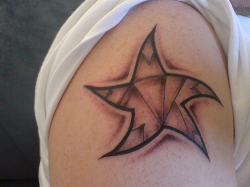 startattoodesignfemale Often star tattoos form part of a tattoo