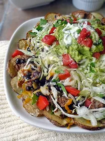 Mexican Potato Nachos | by Life Tastes Good | Loaded Nachos made with potatoes instead of chips! #appetizer #Cincodemayo