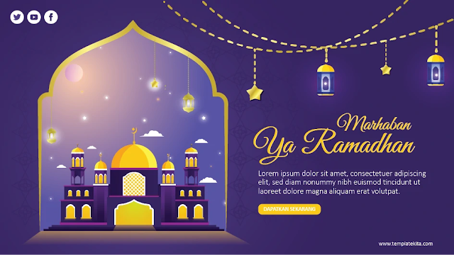 Free Desain Ramadhan PPT : Download Contoh Desain Flat Tema Ramadhan PowerPoint