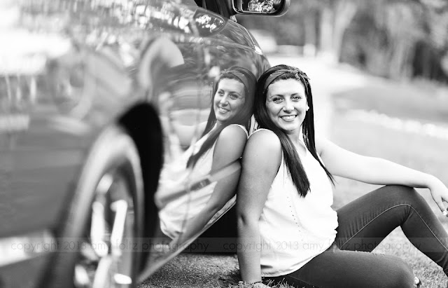 senior girl with car