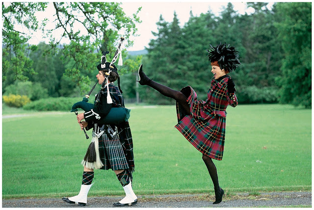 Linda Evangelista, Vogue, Tartan, Plaid, style, Arthur Elgort, vintage, retro, 80s