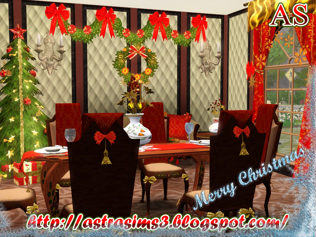 Christmas Living, Dinning Room @AstraSims3 Blog title=