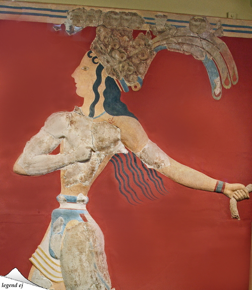 ミノア文明・クノッソス宮殿遺跡・「祭司王」のフレスコ画 Fresco Priest King, Knossos Palace／©legend ej