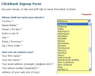 Malaysia is now listed with ClickBank