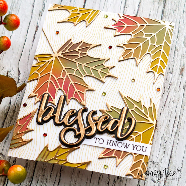 Blessed Buzzword,Maple leaf,how to,handmade card,Stamps,Honey Bee Stamps,ilovedoingallthingscrafty,Blessed Fall Cards,Sneak Peaks,stamping,Die cutting,card making,