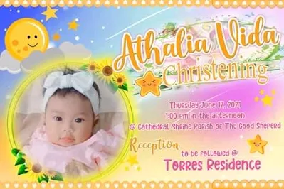 Twinkle Twinkle Little Star Invitation Layout Design for Christening