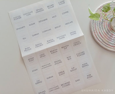 Deko Dapur Kak Sue Dengan Label Sticker Dapur