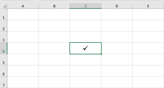 علامة صح في Excel