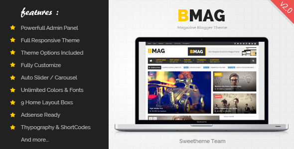 BMag Responsive Blogger Template Premium