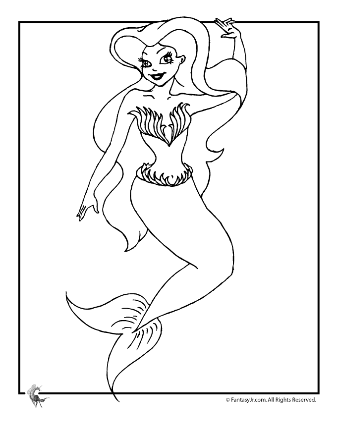 Free Coloring Pages For Kids To Print Mermaid Tale 4