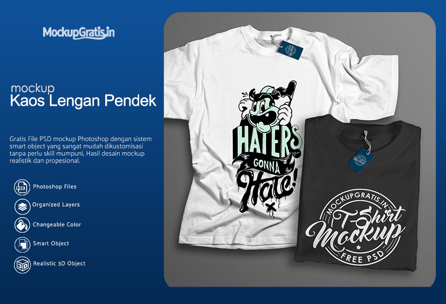 Download Mockup Kaos Lengan Pendek