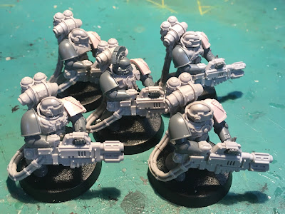 Dark Angels Legion Heavy Support Squad with multi-meltas in MkIV armor WIP