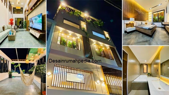 Inspirasi Rumah Ukuran 3,5 x 11 M Konsep Tropical dengan Interior Mewah