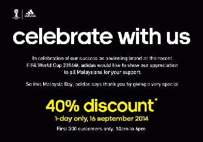 adidas 40 percent discount