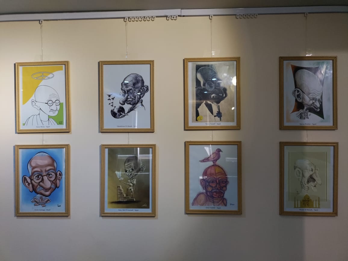 Photos from inauguration of caricature exhibition "Spirit of Gandhi"