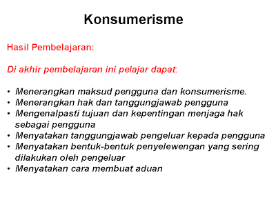 Tingkatan 3 : Konsumerisme