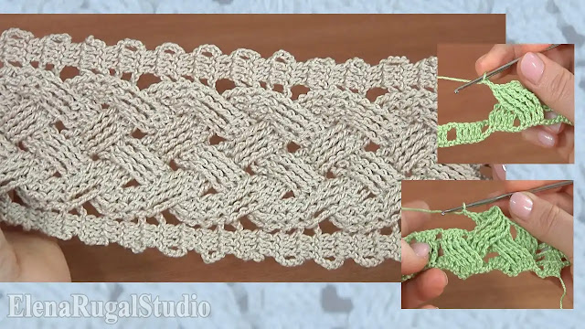 Tutorial paso a paso punto trenzas anchas a crochet