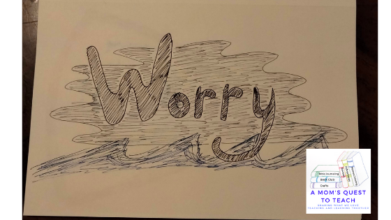 worry with cloud and wave drawing