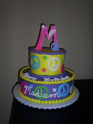 Peace Sign Birthday Cakes on Another Peace Sign Cake