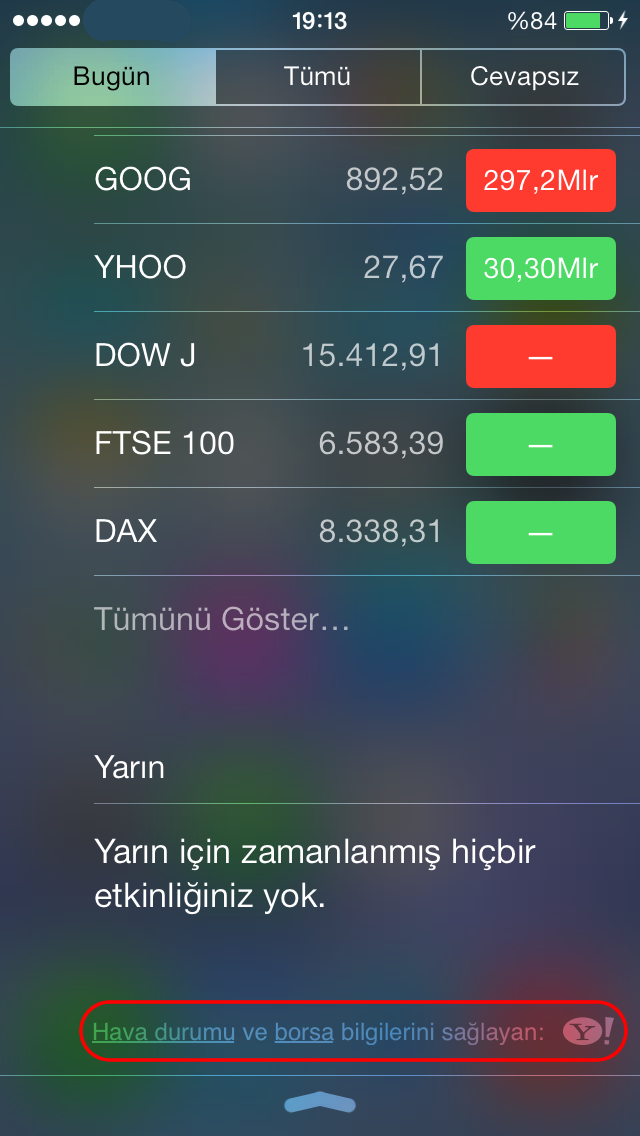 iOS 7 Borsa