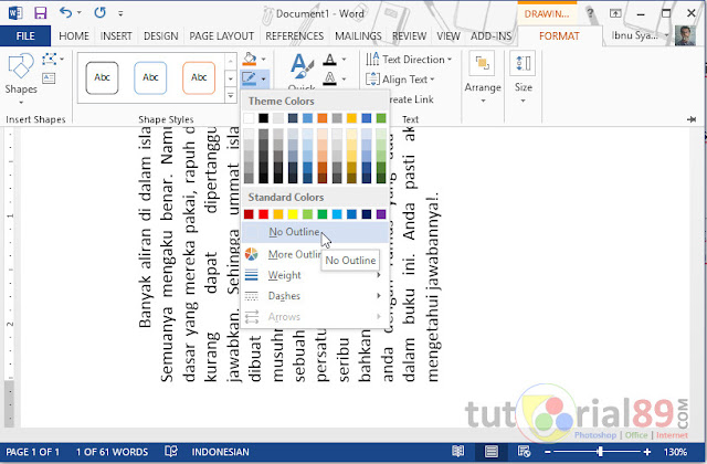 Cara mudah membuat tulisan miring di ms word 