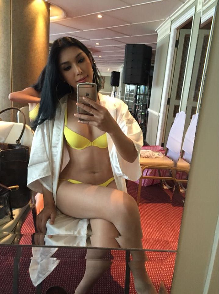 Michelle S Binas – Beauty Philippines Transgender in Yellow Bikini Instagram