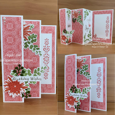 Angela Lovel, Angela's PaperArts: Stampin' Up! Positive Thoughts triple fold card