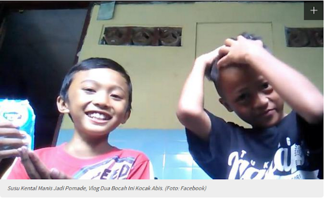 Viral! Dua Bocah Ini Kocak Abis, Susu Kental Manis Jadi Pomade, Begini Reaksi Para Netizen