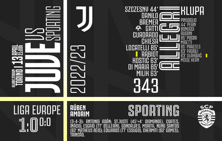 Liga Evrope 2022/23/ 1/4 finala / Juventus - Sporting 1:0 (0:0)