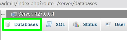 phpmyadmin creating database for backdrop