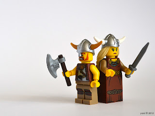 lego viking warrior and sword maiden