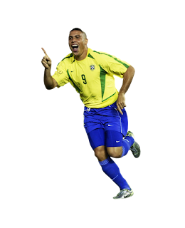 Foto Ronaldo Nazario dengan kostum Brazil