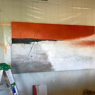 Large abstract painting nearly complete