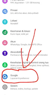 Menghapus Salah Satu Akun Gmail Android Lewat Menu Google