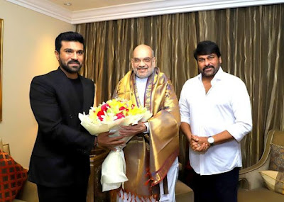 Chiranjeevi and Ram Charan met Indian Home Minister Amit Shah