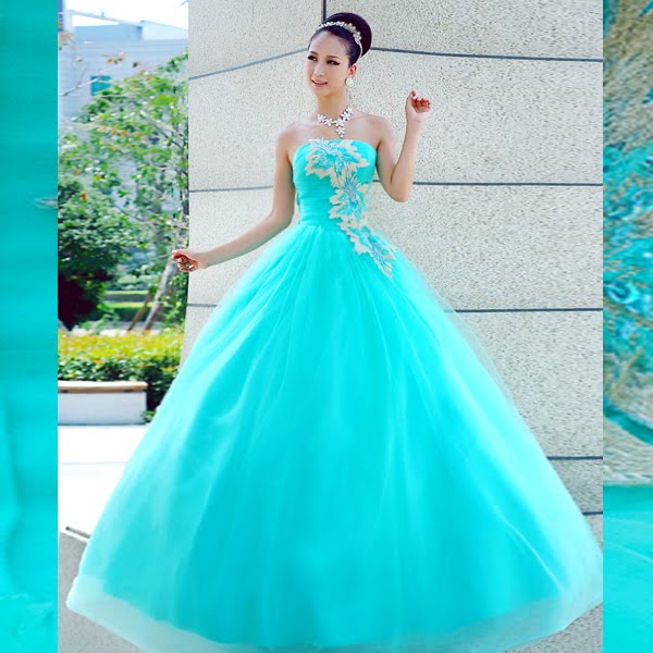 Blue quinceanera angel dresswedding gowns