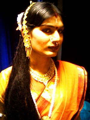 Male to female Crossdressing Make up South Indian Style Jewellery and 