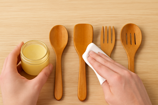 how to clean wooden kitchen utensils