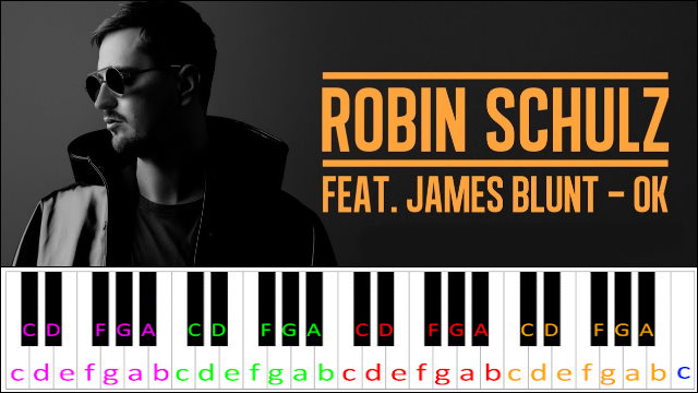 OK by Robin Schulz feat. James Blunt Piano / Keyboard Easy Letter Notes for Beginners