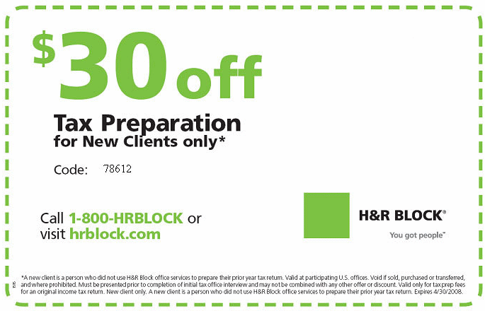 h&r block coupons