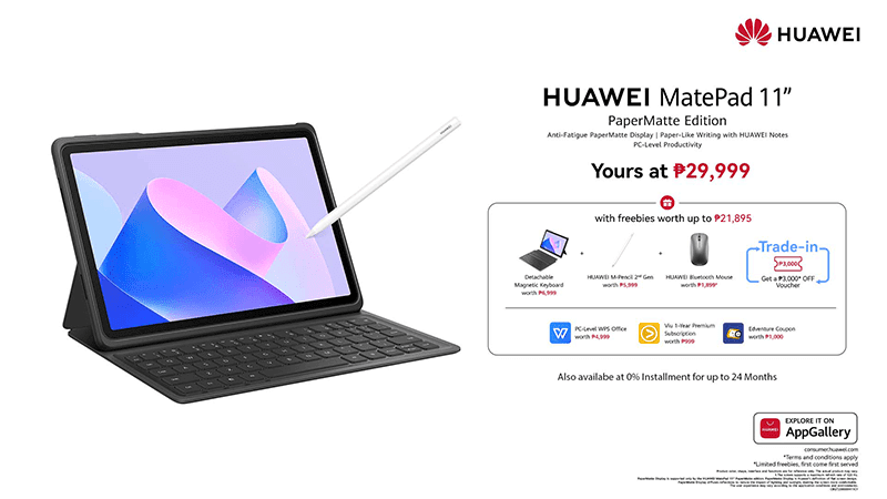 HUAWEI MatePad 11 PaperMatte price and freebies in PH