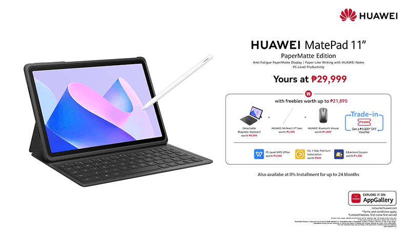 NEW HUAWEI MatePad 11-inch PaperMatte Edition 8GB+128GB Android PC Tablet  (WiFi)