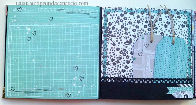 Mini album encuadernación en espina scrapbooking