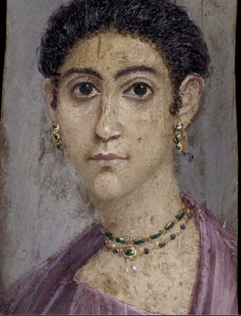 Hawara Αιγύπτου, ταφικό γυναικείο πορτραίτο, 1ος αι. μ.Χ. British Museum, EA74706.