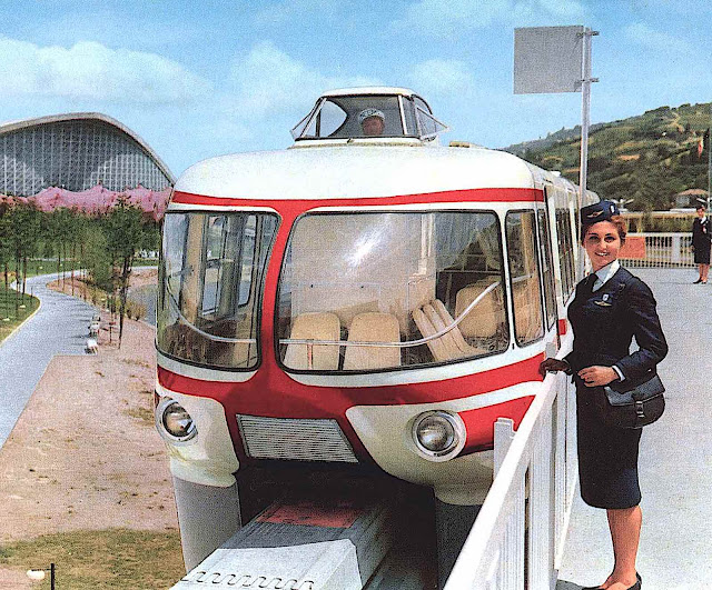 a 1961 Expo '61 monorail in Turin with crew